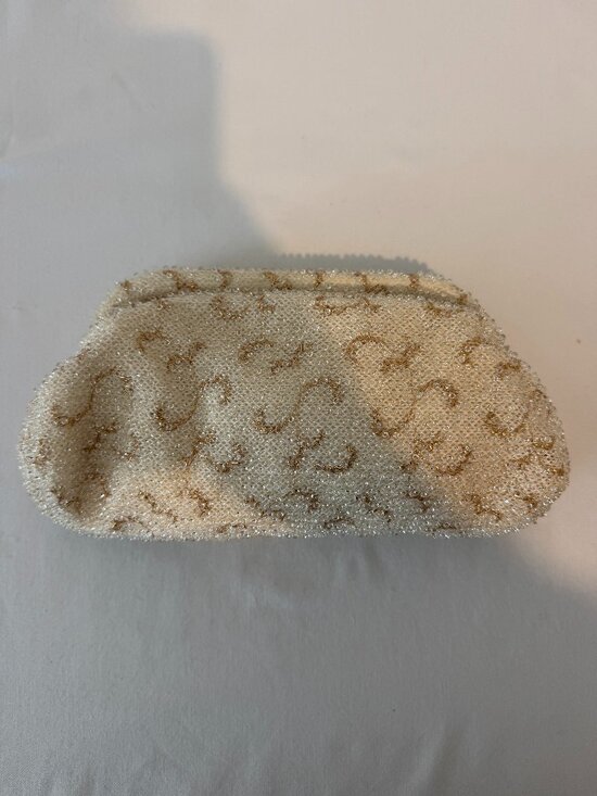 Lumured Handbags - Vintage Lumar Bead Color-Bead Japan White Gold Beaded Evening Clutch Purse